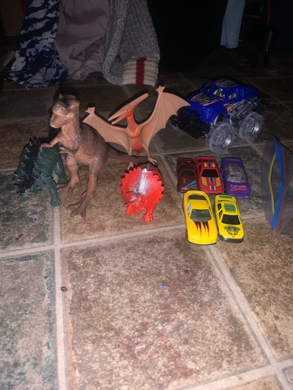 Kids toy dinosaurs and cars bundle